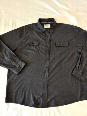 Poncho Outdoors Button Up Shirt Men's 3XL Magnetic Pockets Dark Gray